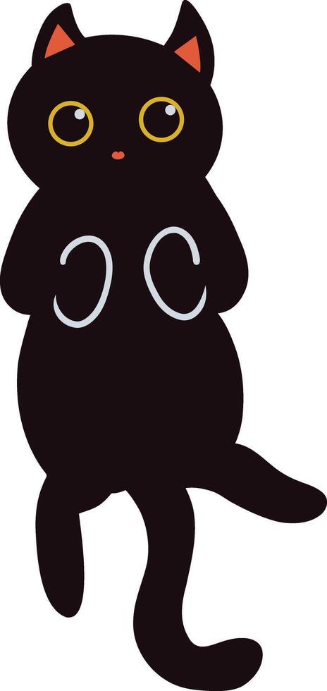 International Cat Day Silhouette In Cute Cartoon Design and Shapes. Illustration Design vector