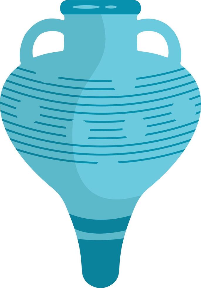 Ceramic Vase Illustration on White Background. with Floral and Abstract Pattern vector