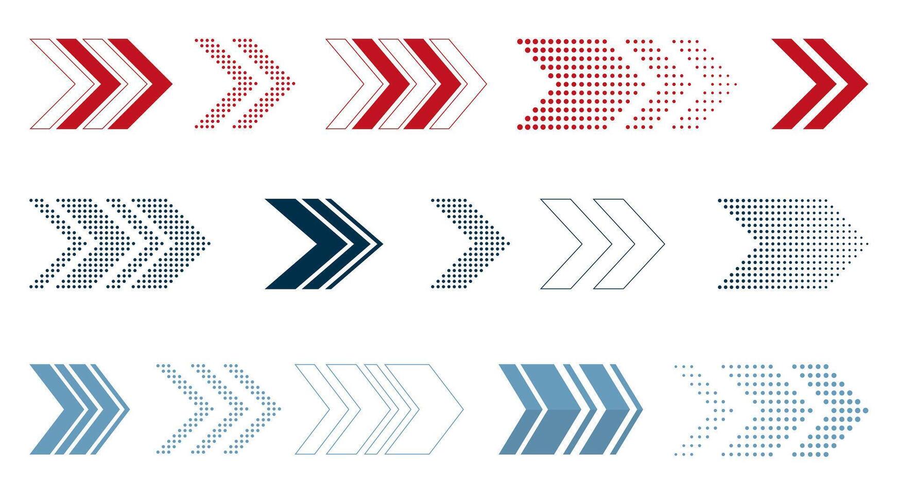 different arrows set vector