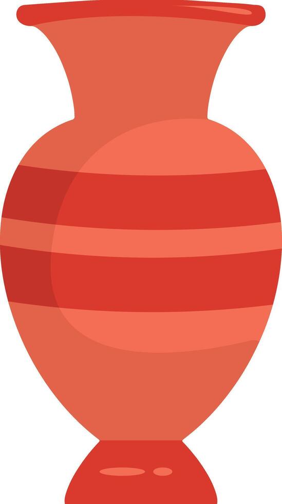 Ceramic Vase Illustration on White Background. with Floral and Abstract Pattern vector