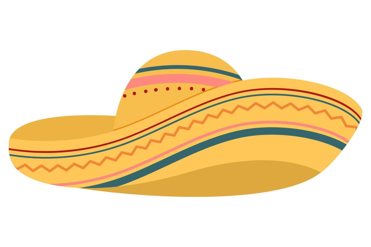 yellow sombrero with ornament vector