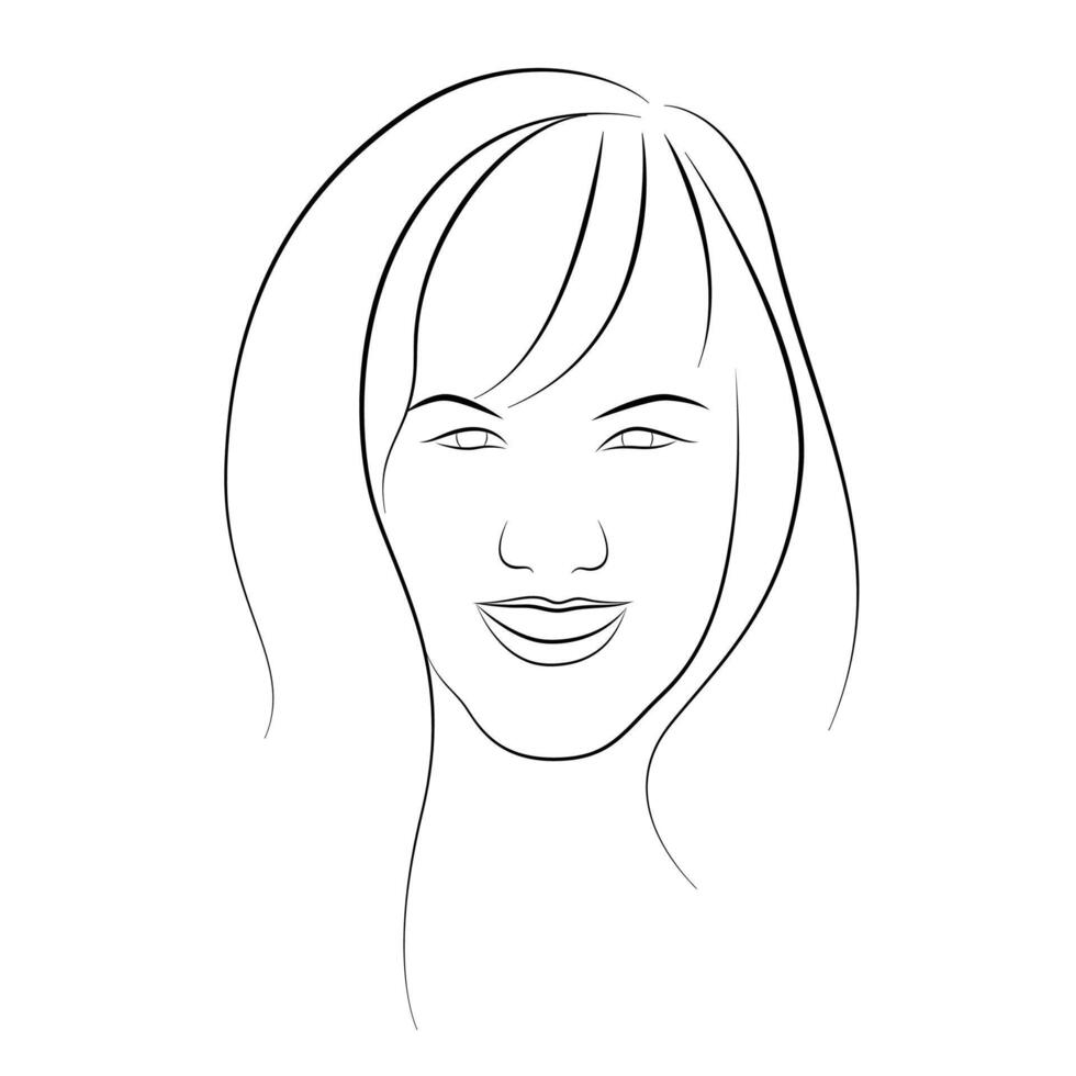 women portrait outline vector