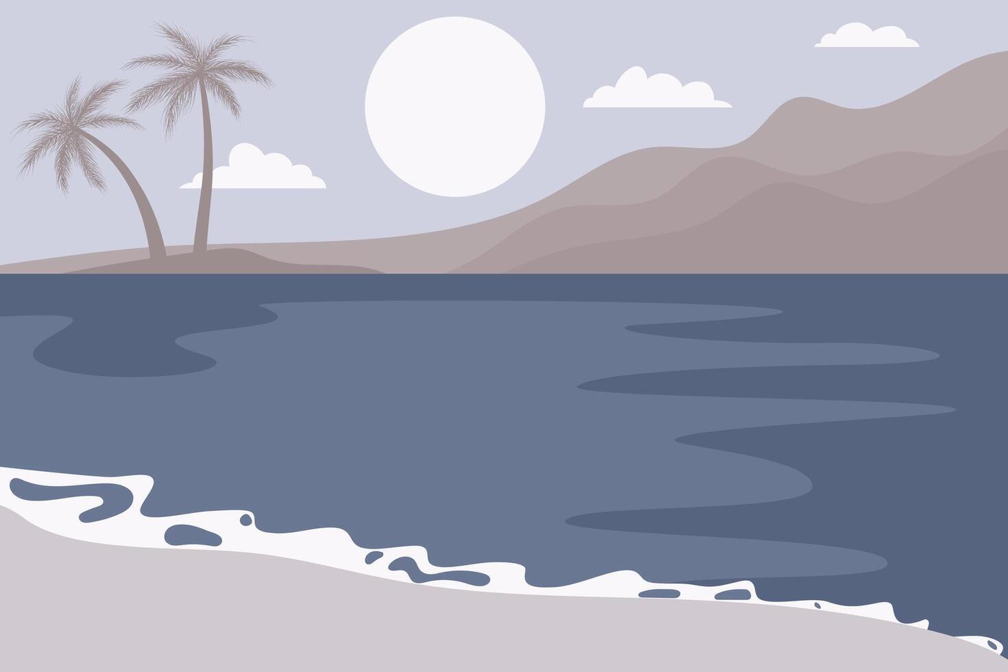 tropical beach view vector