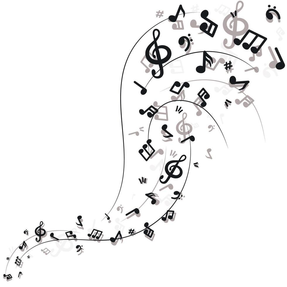 musical notes swirl vector