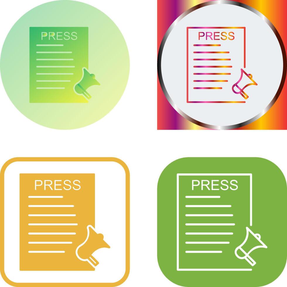 Unique Press Releases Icon Design vector