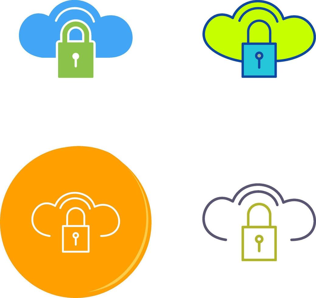 Secure Cloud Icon Design vector