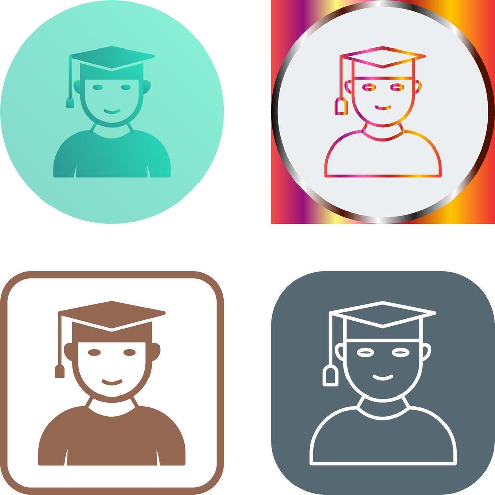 Unique Male Graduate Icon Design vector