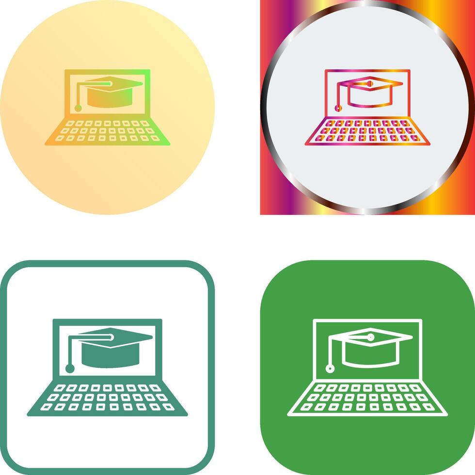 Unique Online Graduation Icon Design vector
