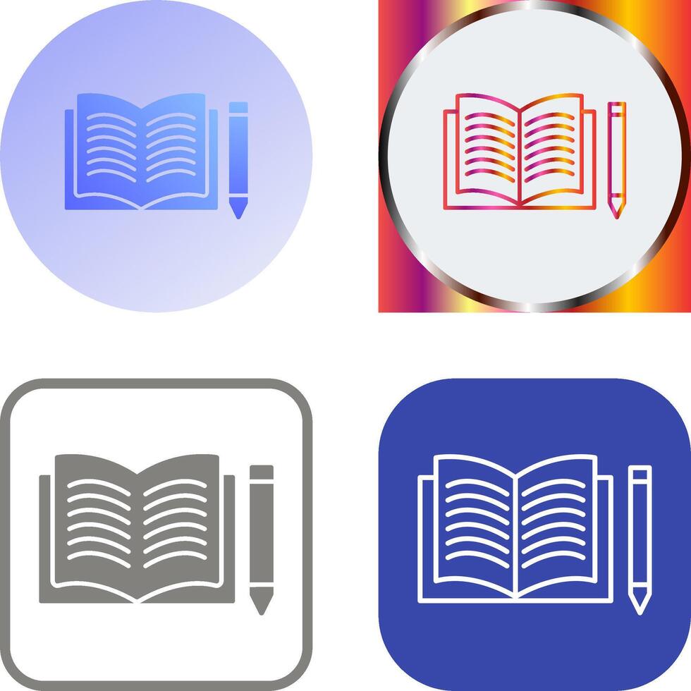 Unique Pencil and Book Icon Design vector