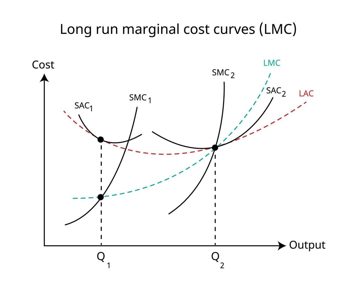 Long run marginal cost is defined at the additional cost of producing an extra unit of the output in the long run in economics vector