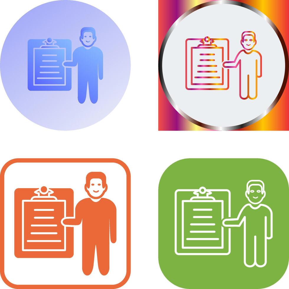 Unique Male Presenter Icon Design vector