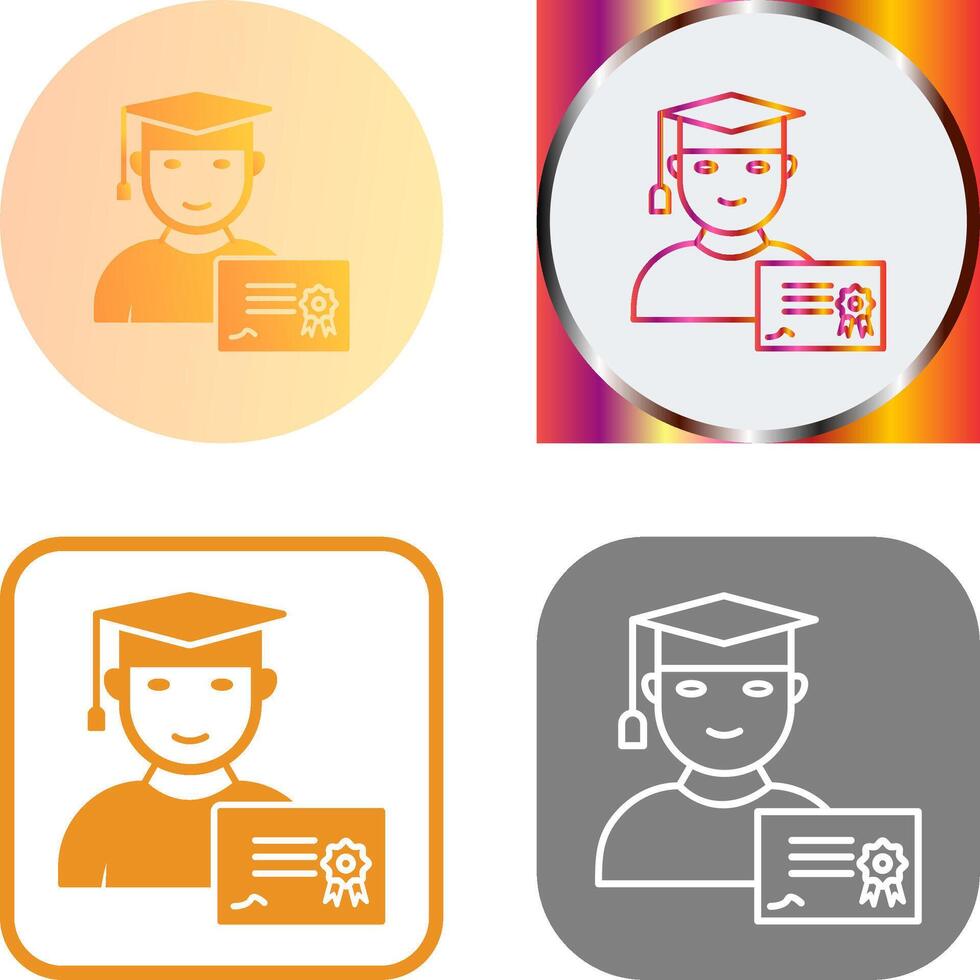 Unique Receiving Diploma Icon Design vector