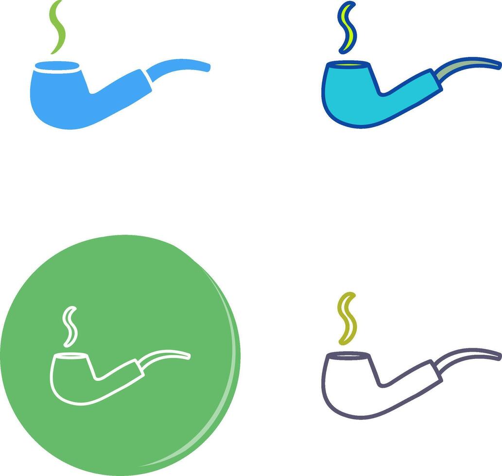 Unique Lit Smoking Pipe Icon Design vector