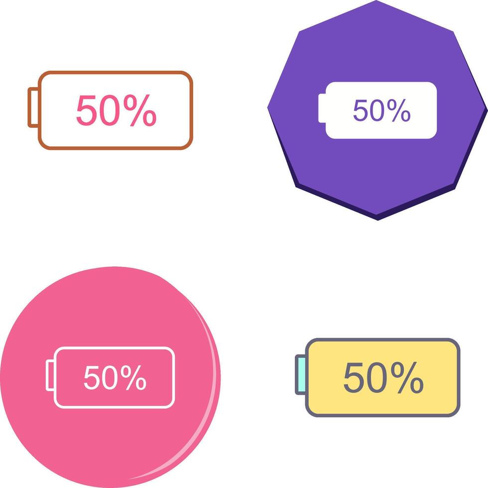 Unique Half Battery Icon Design vector
