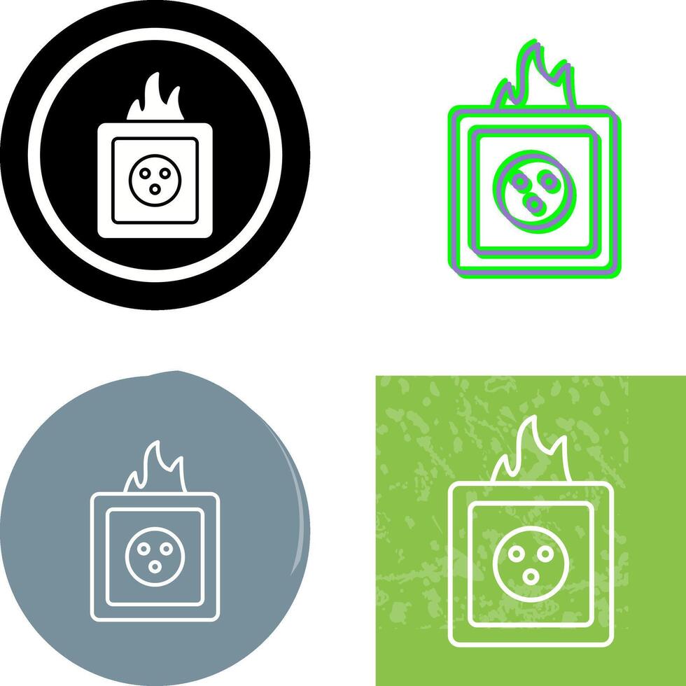 Unique Fire in Socket Icon Design vector
