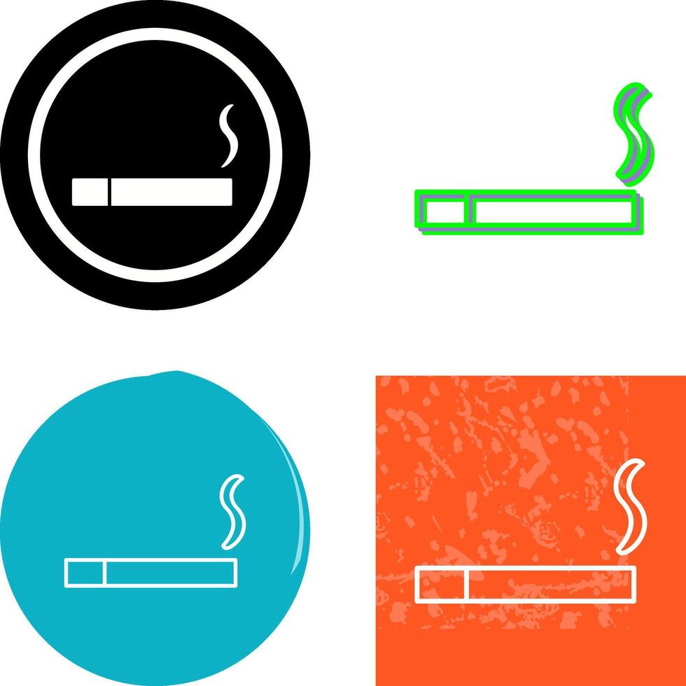 Unique Lit Cigarette Icon Design vector