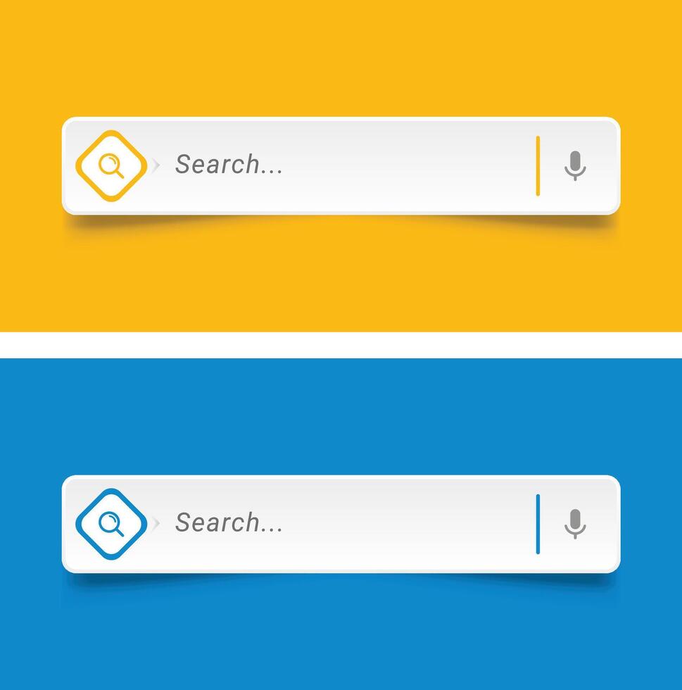 Internet browser search bar frame. Search engine for UI UX design and web browser template. Collection of search box, search button, search address, search form and navigation bar elements. vector