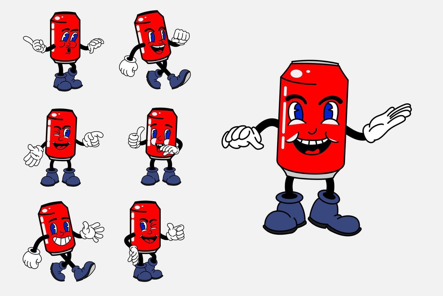 old cartoon mascot character elements. different clipart, faces, limbs. character creator for vintage retro logos and branding. isolated illustrations vector