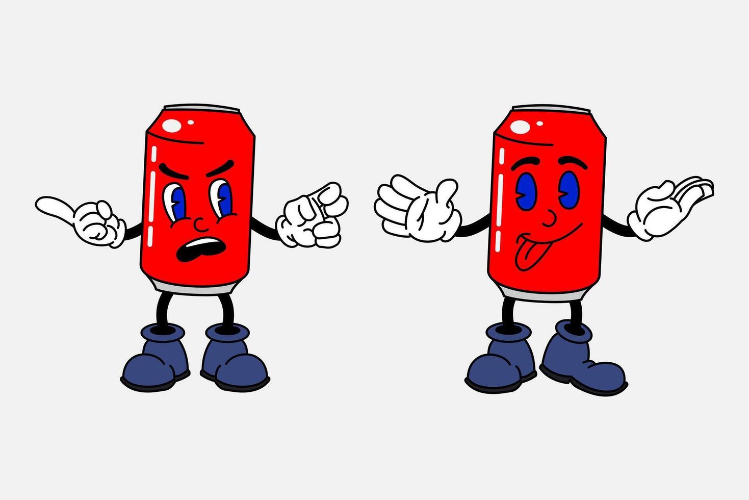 old cartoon mascot character elements. different clipart, faces, limbs. character creator for vintage retro logos and branding. isolated illustrations vector