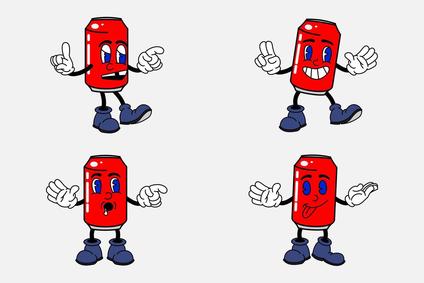 old cartoon mascot character elements. different clipart, faces, limbs. character creator for vintage retro logos and branding. isolated illustrations vector