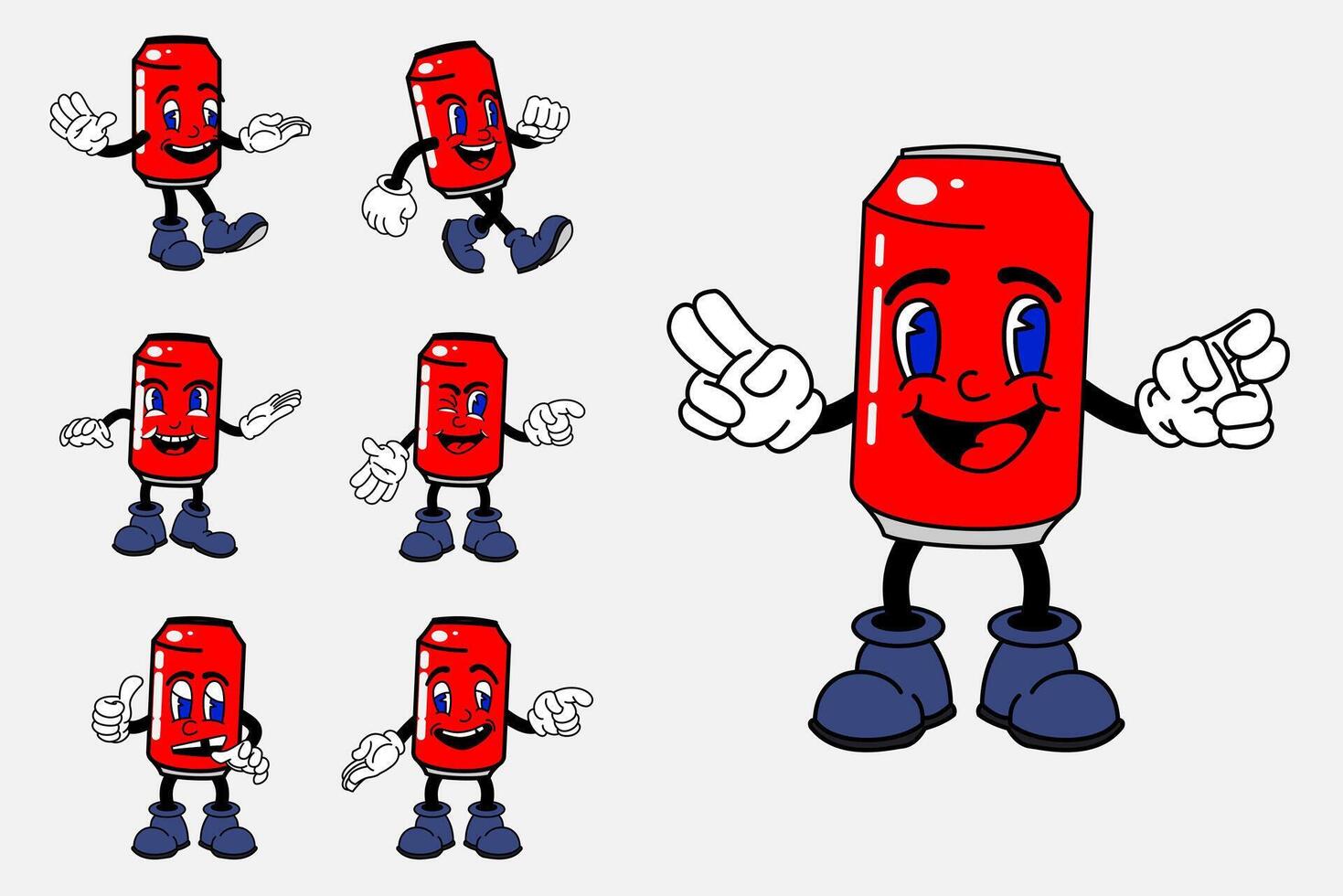 old cartoon mascot character elements. different clipart, faces, limbs. character creator for vintage retro logos and branding. isolated illustrations vector