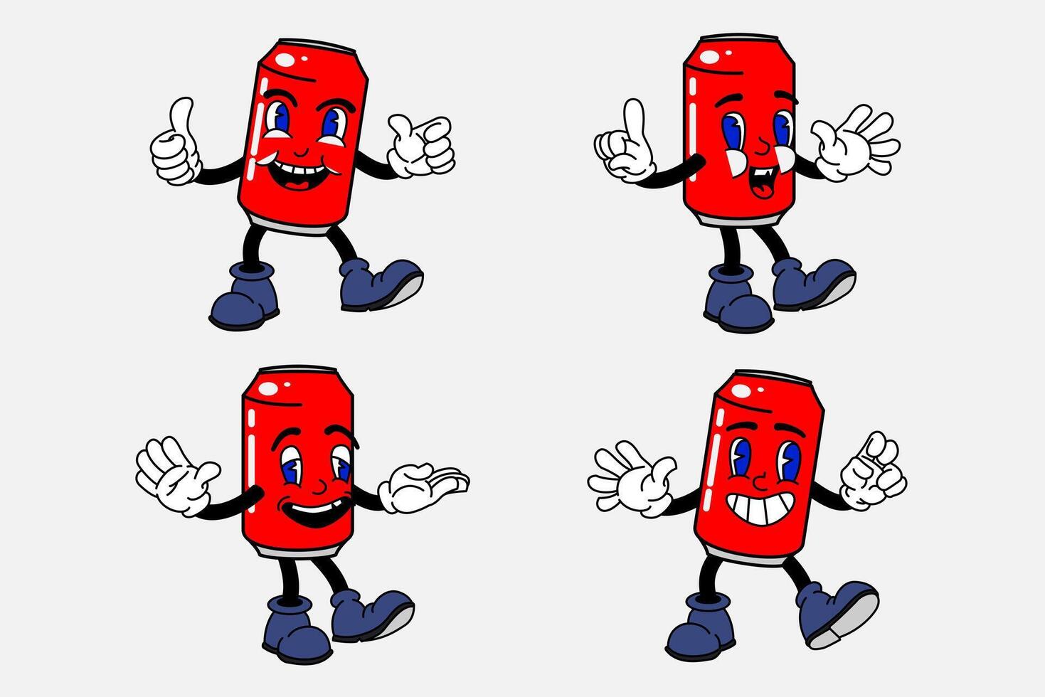 old cartoon mascot character elements. different clipart, faces, limbs. character creator for vintage retro logos and branding. isolated illustrations vector