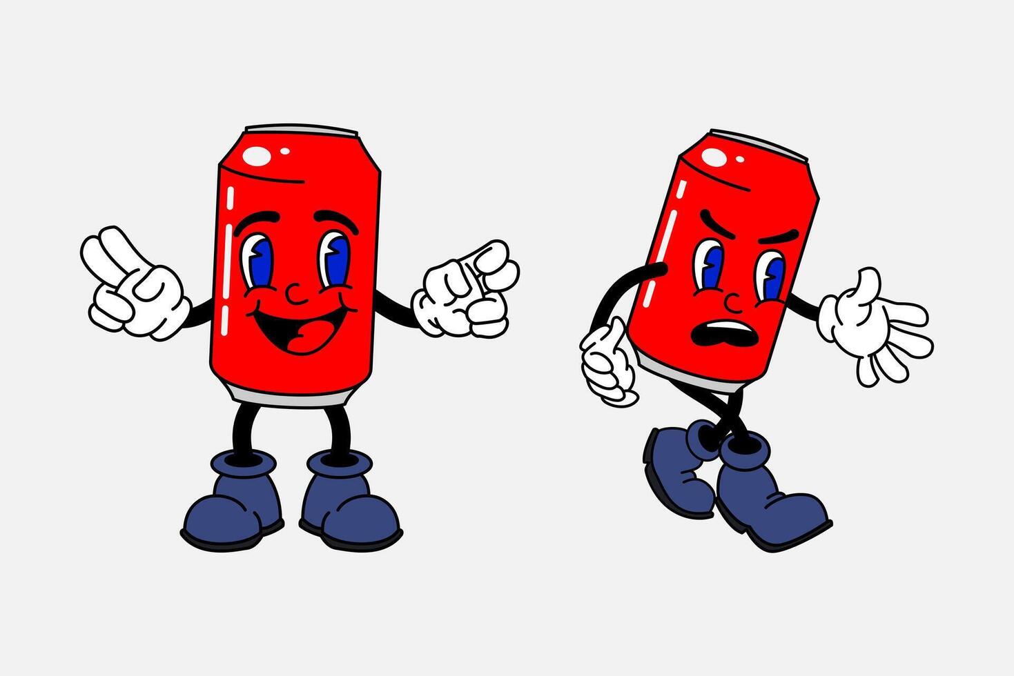 old cartoon mascot character elements. different clipart, faces, limbs. character creator for vintage retro logos and branding. isolated illustrations vector