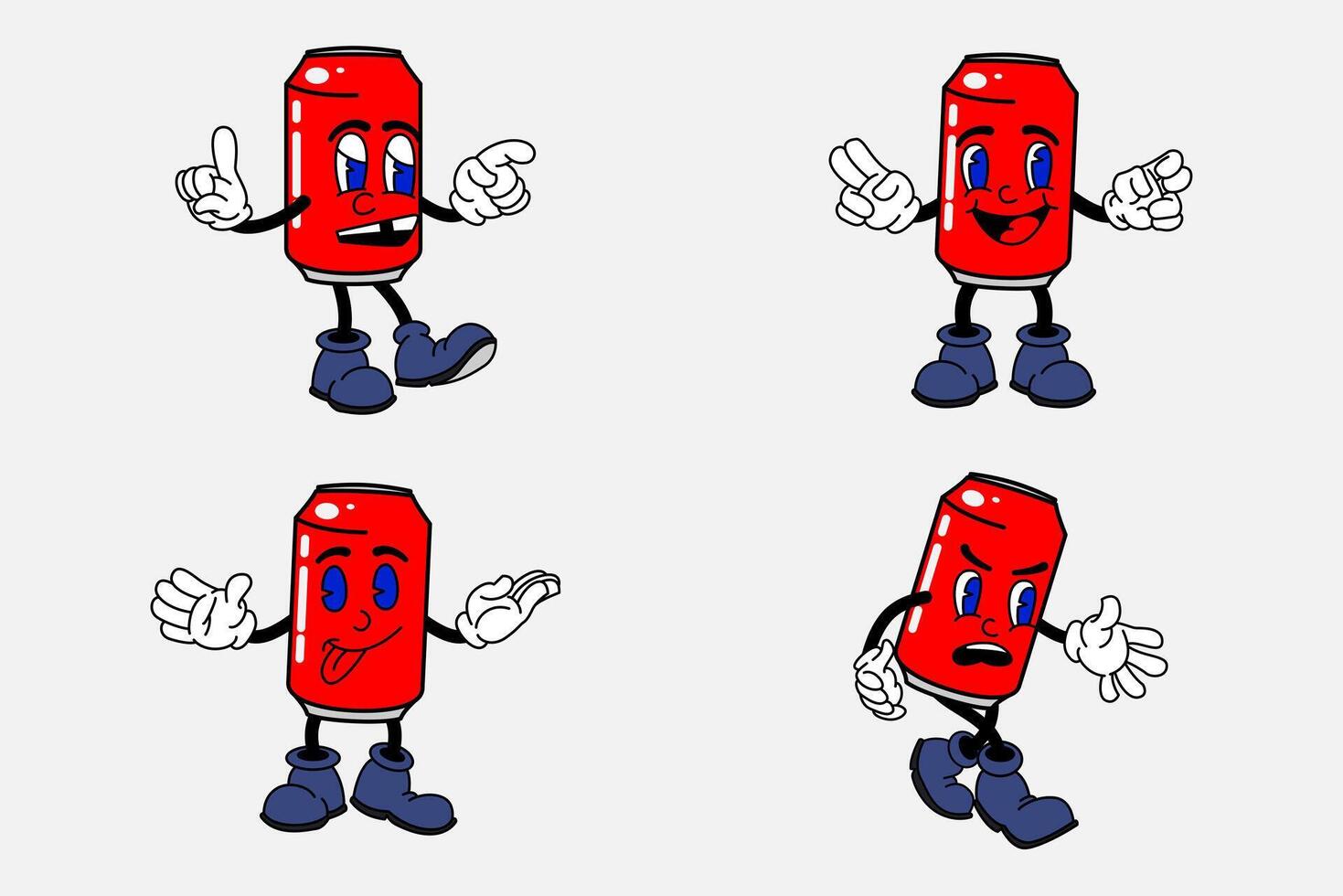 old cartoon mascot character elements. different clipart, faces, limbs. character creator for vintage retro logos and branding. isolated illustrations vector