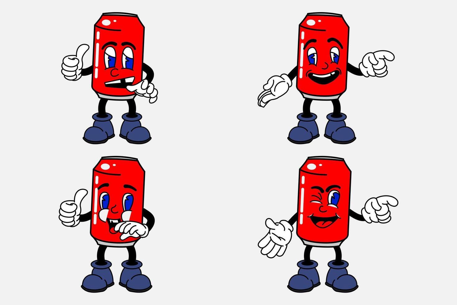 old cartoon mascot character elements. different clipart, faces, limbs. character creator for vintage retro logos and branding. isolated illustrations vector