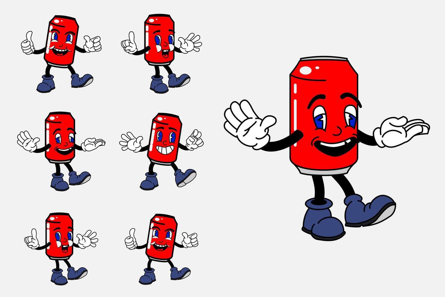 old cartoon mascot character elements. different clipart, faces, limbs. character creator for vintage retro logos and branding. isolated illustrations vector