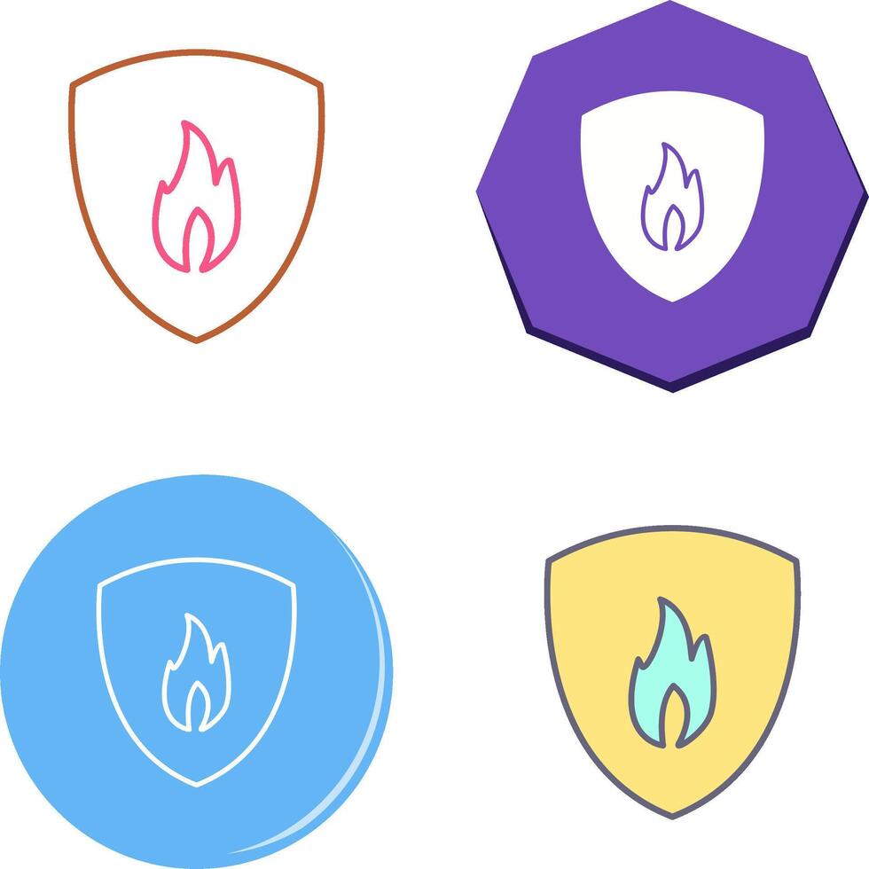 Unique Fire Shield Icon Design vector