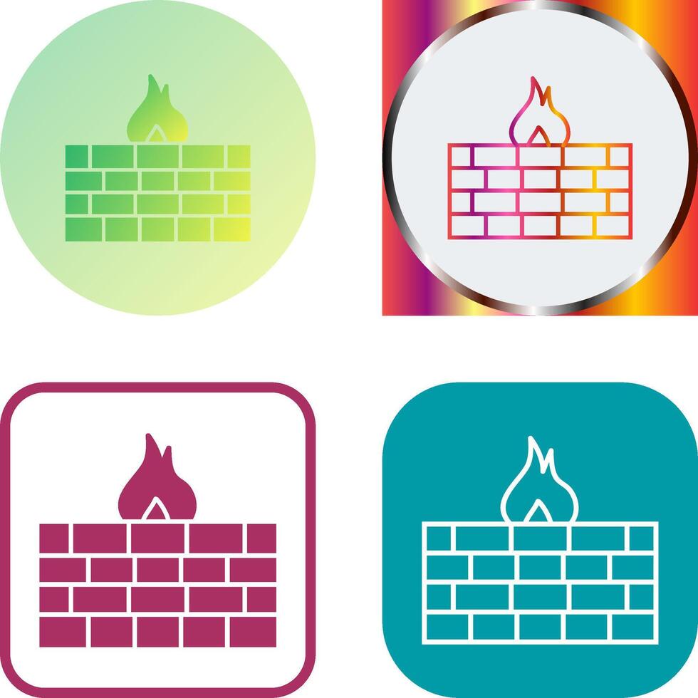 Unique Firewall Icon Design vector