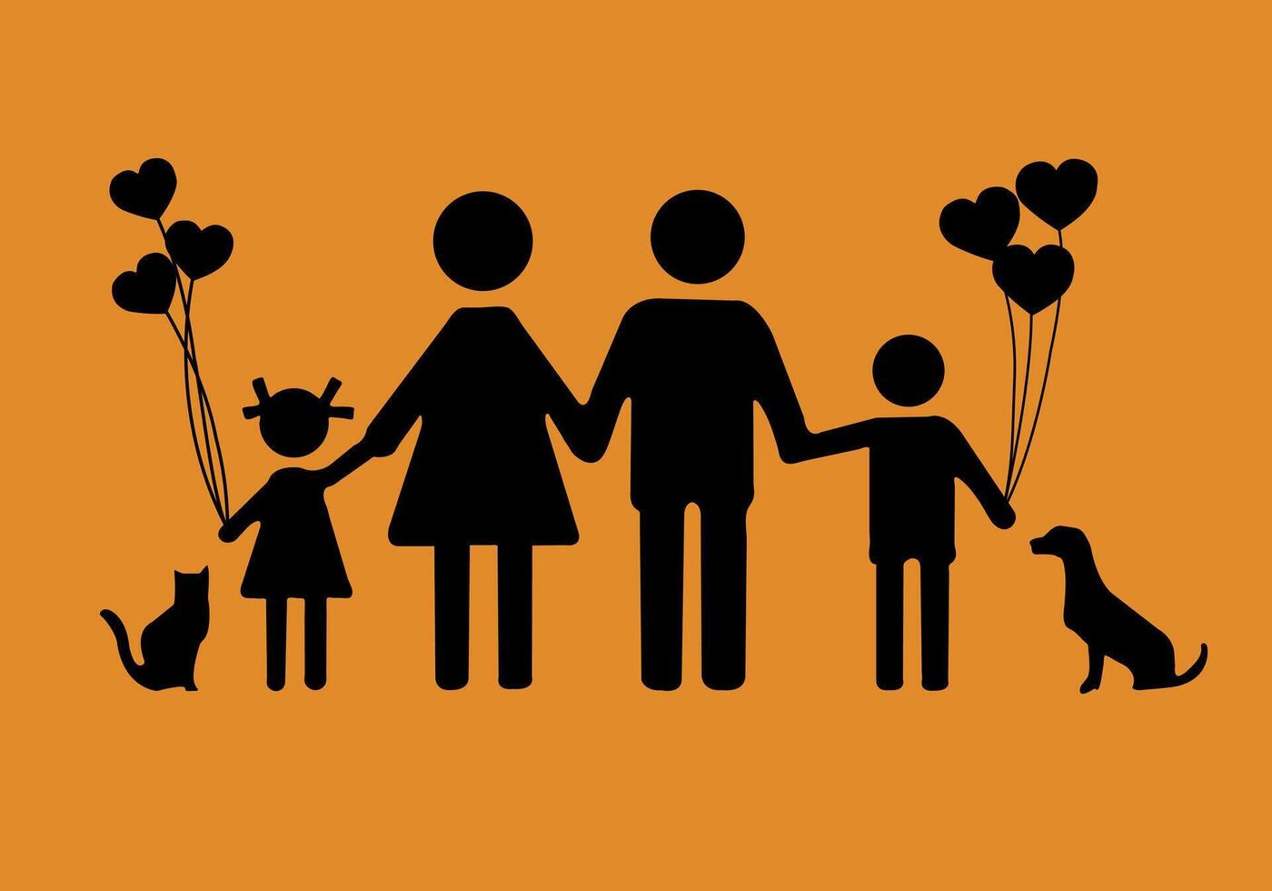 Family Silhouette Art, Icons, and Graphics vector