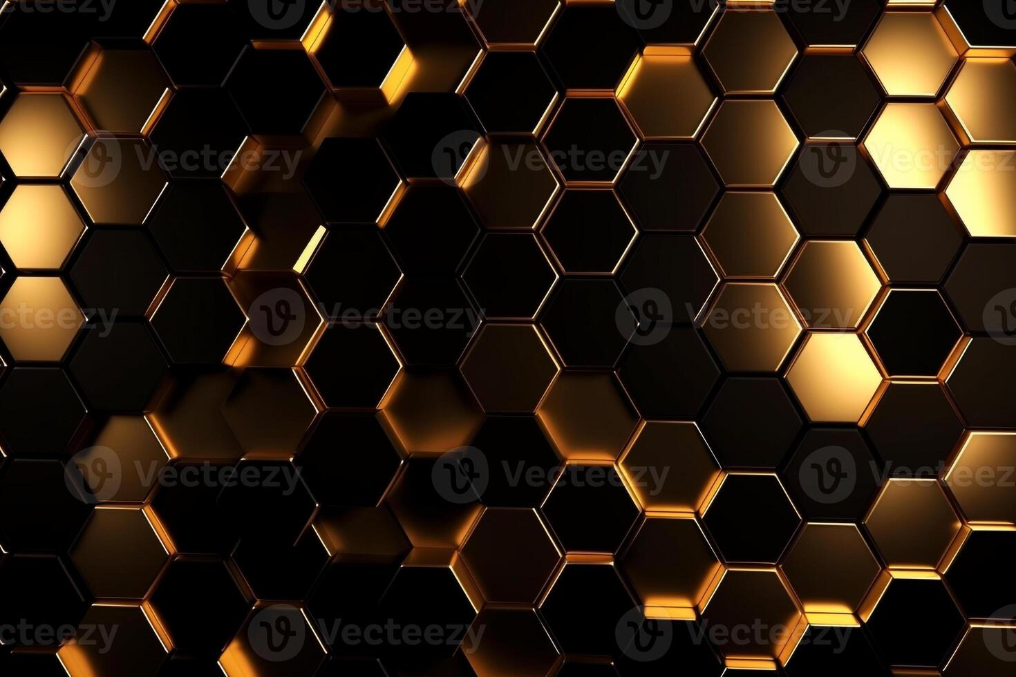 abstract gold background with hexagons photo