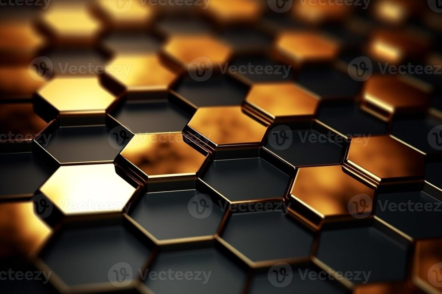 abstract gold background with hexagons photo