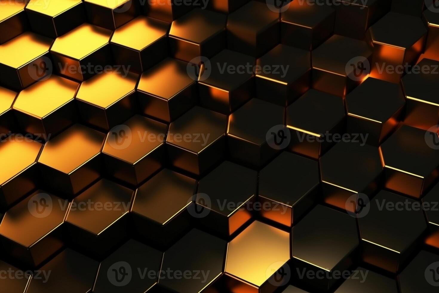 abstract gold background with hexagons photo