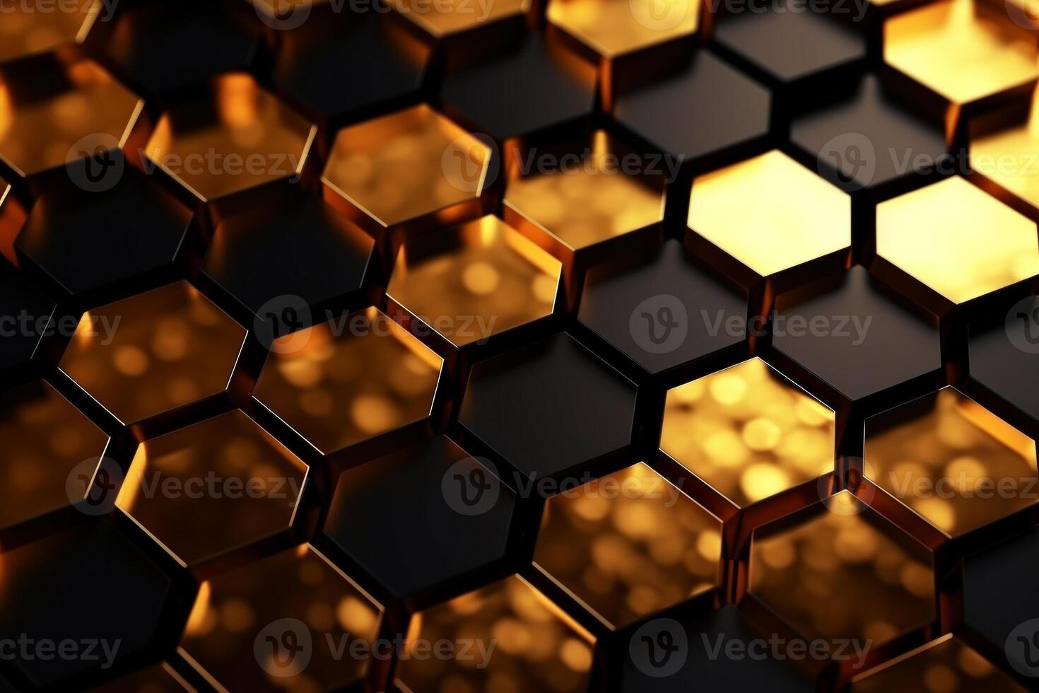 abstract gold background with hexagons photo