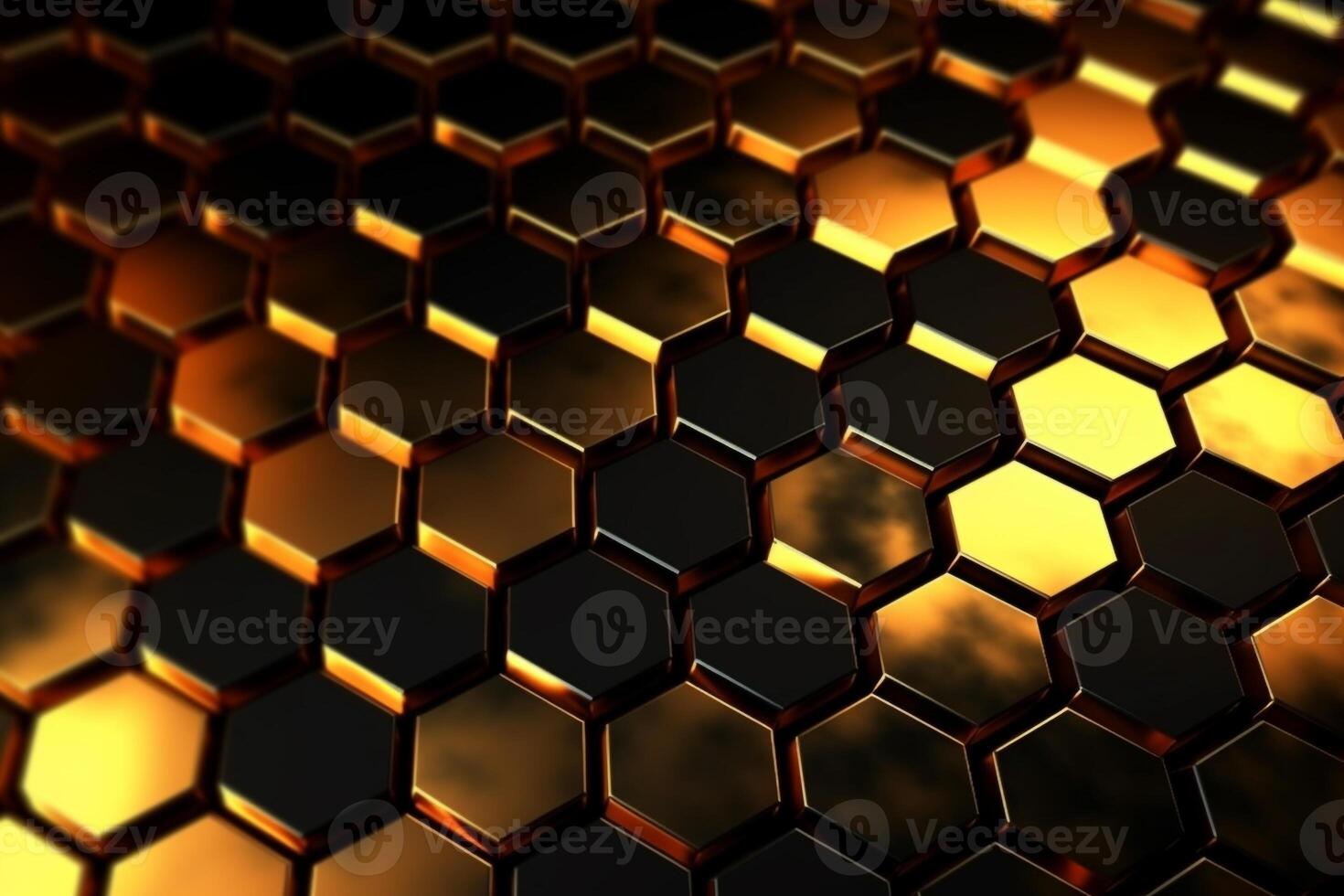 abstract gold background with hexagons photo