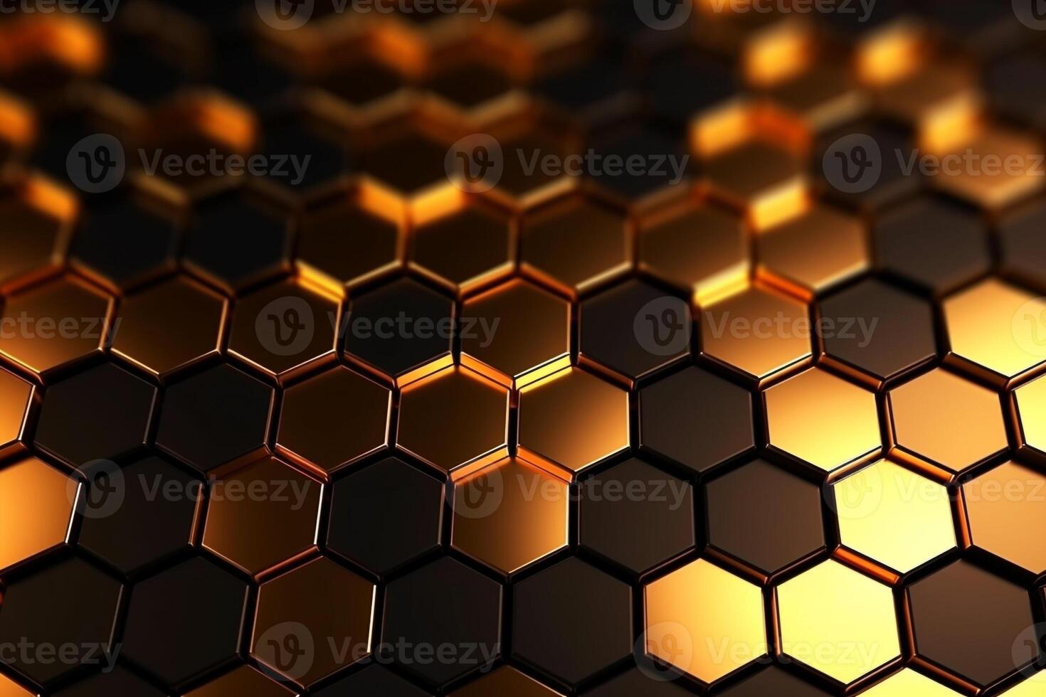 abstract gold background with hexagons photo