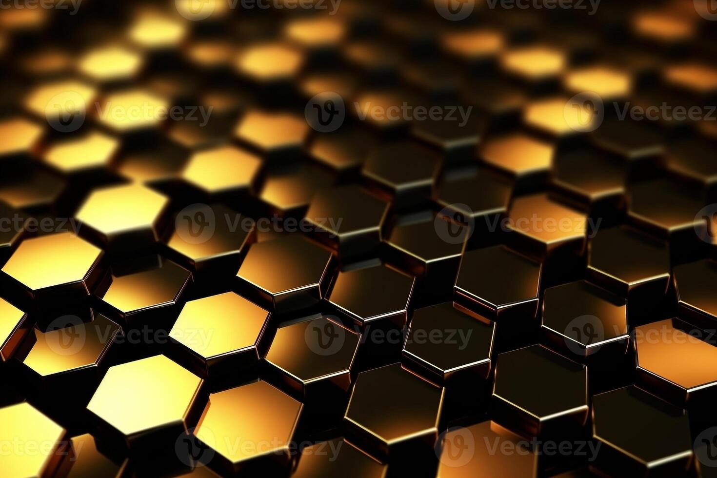 abstract gold background with hexagons photo