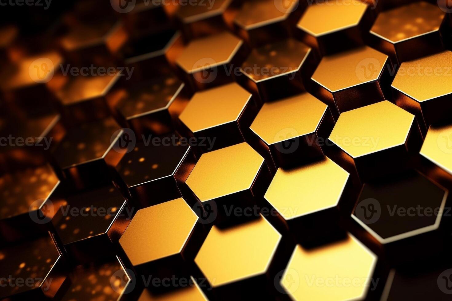 abstract gold background with hexagons photo