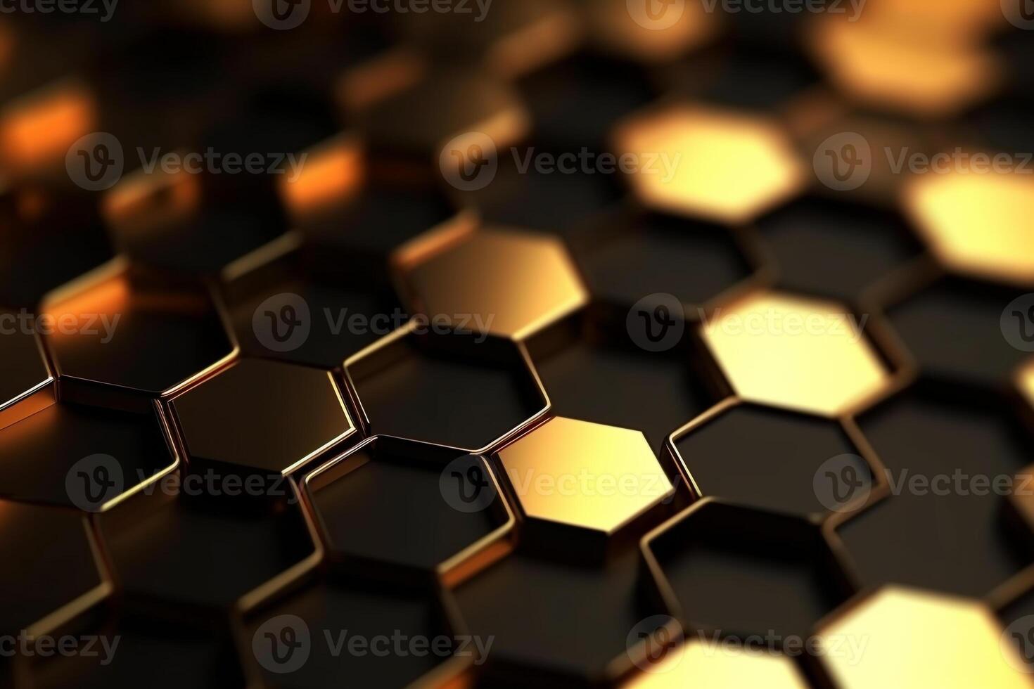 abstract gold background with hexagons photo