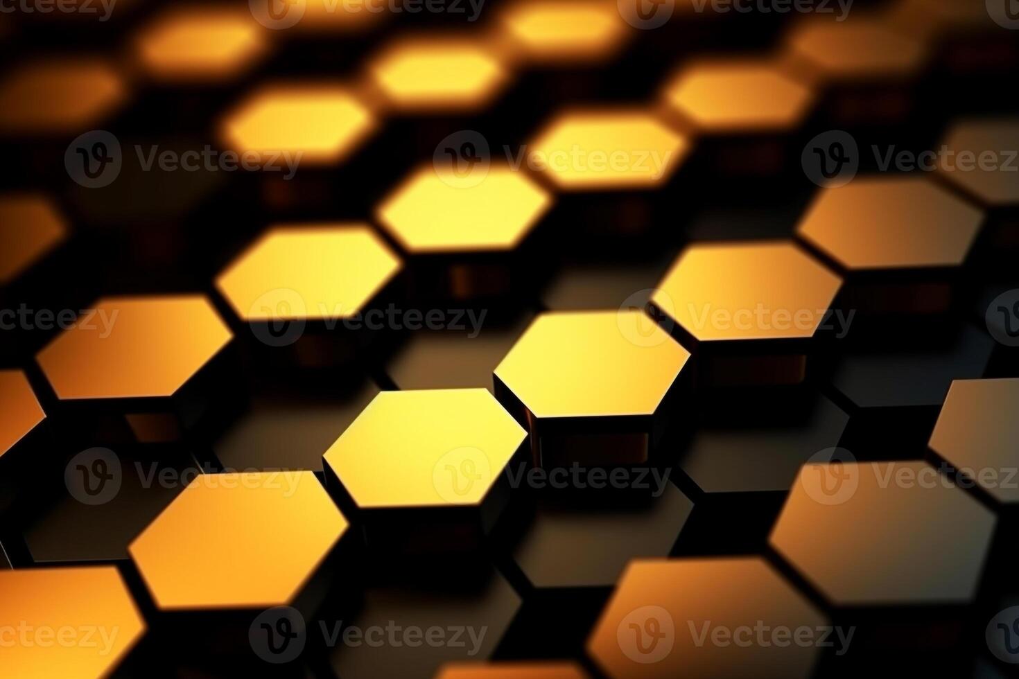 abstract gold background with hexagons photo