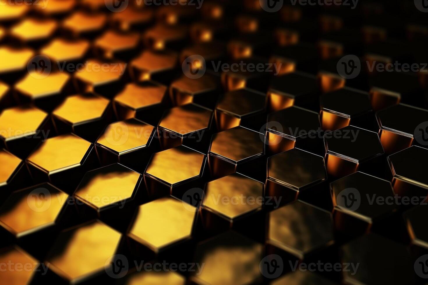 abstract gold background with hexagons photo