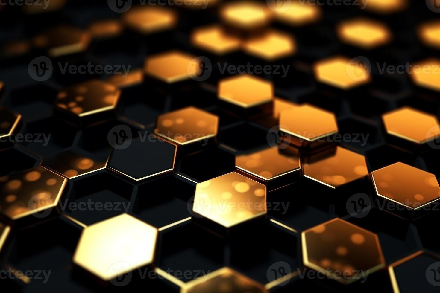 abstract gold background with hexagons photo