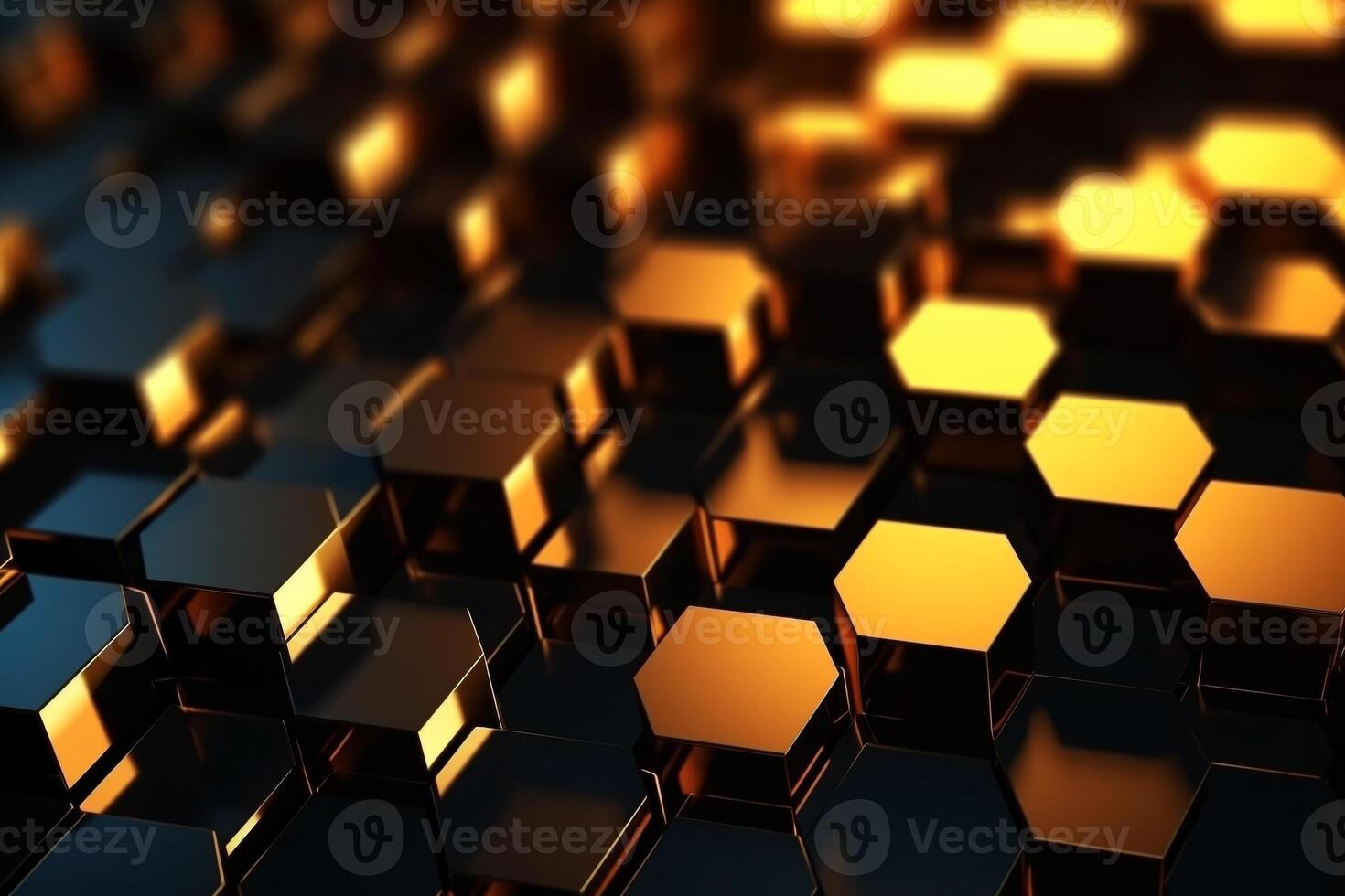 abstract gold background with hexagons photo