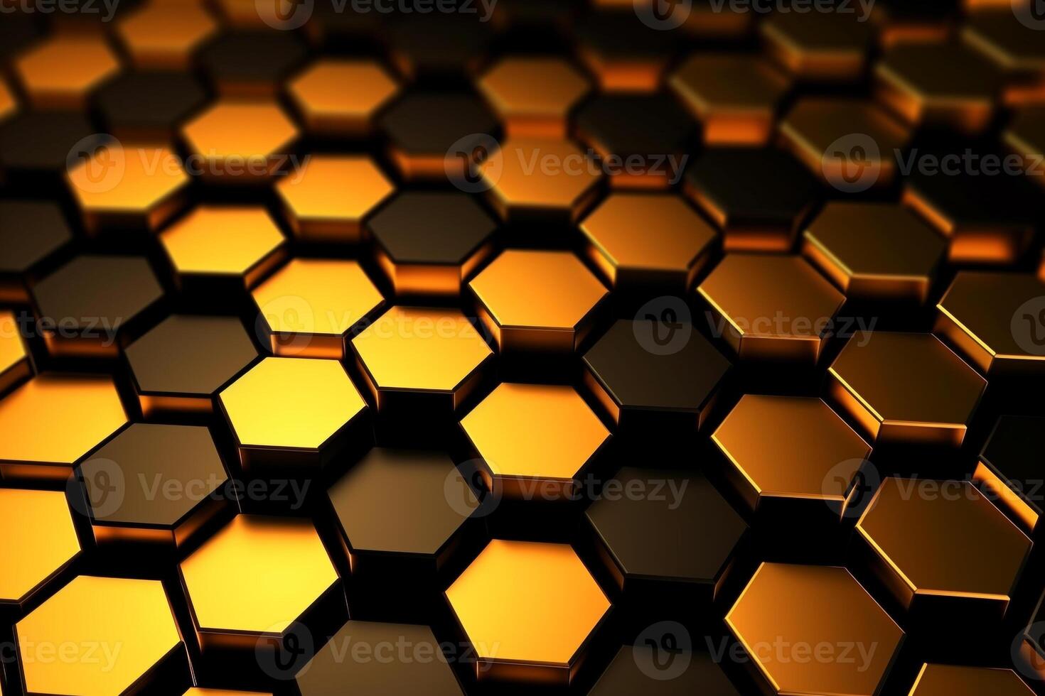 abstract gold background with hexagons photo