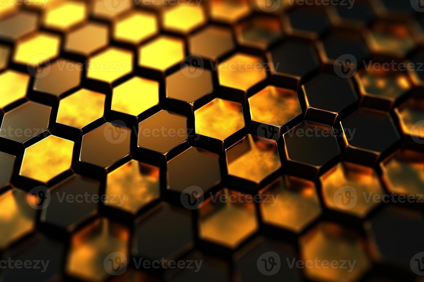 abstract gold background with hexagons photo