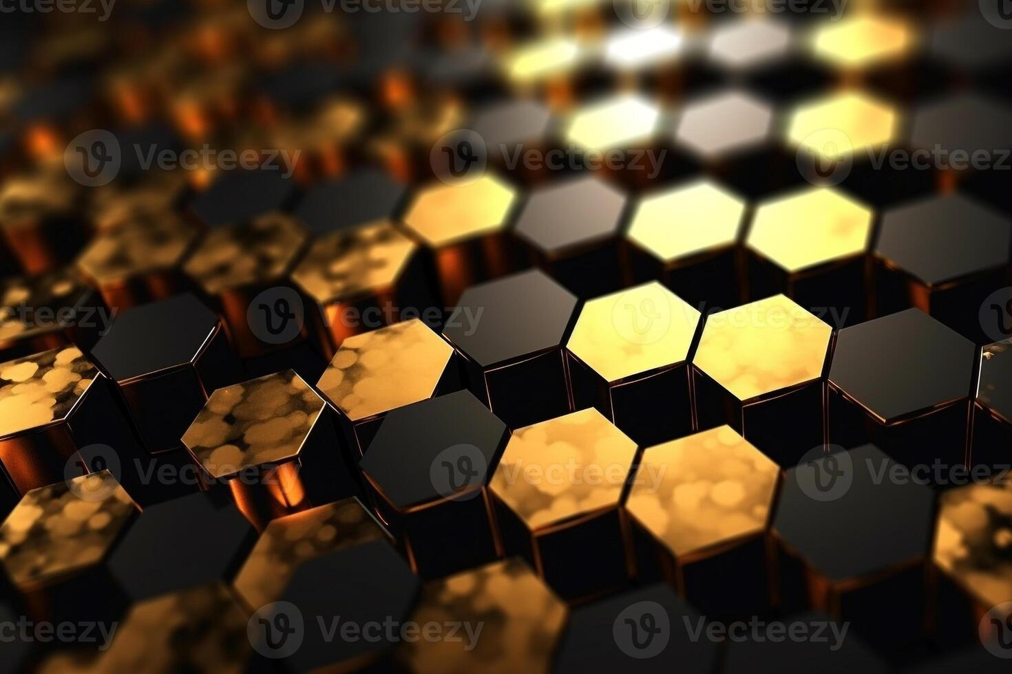 abstract gold background with hexagons photo