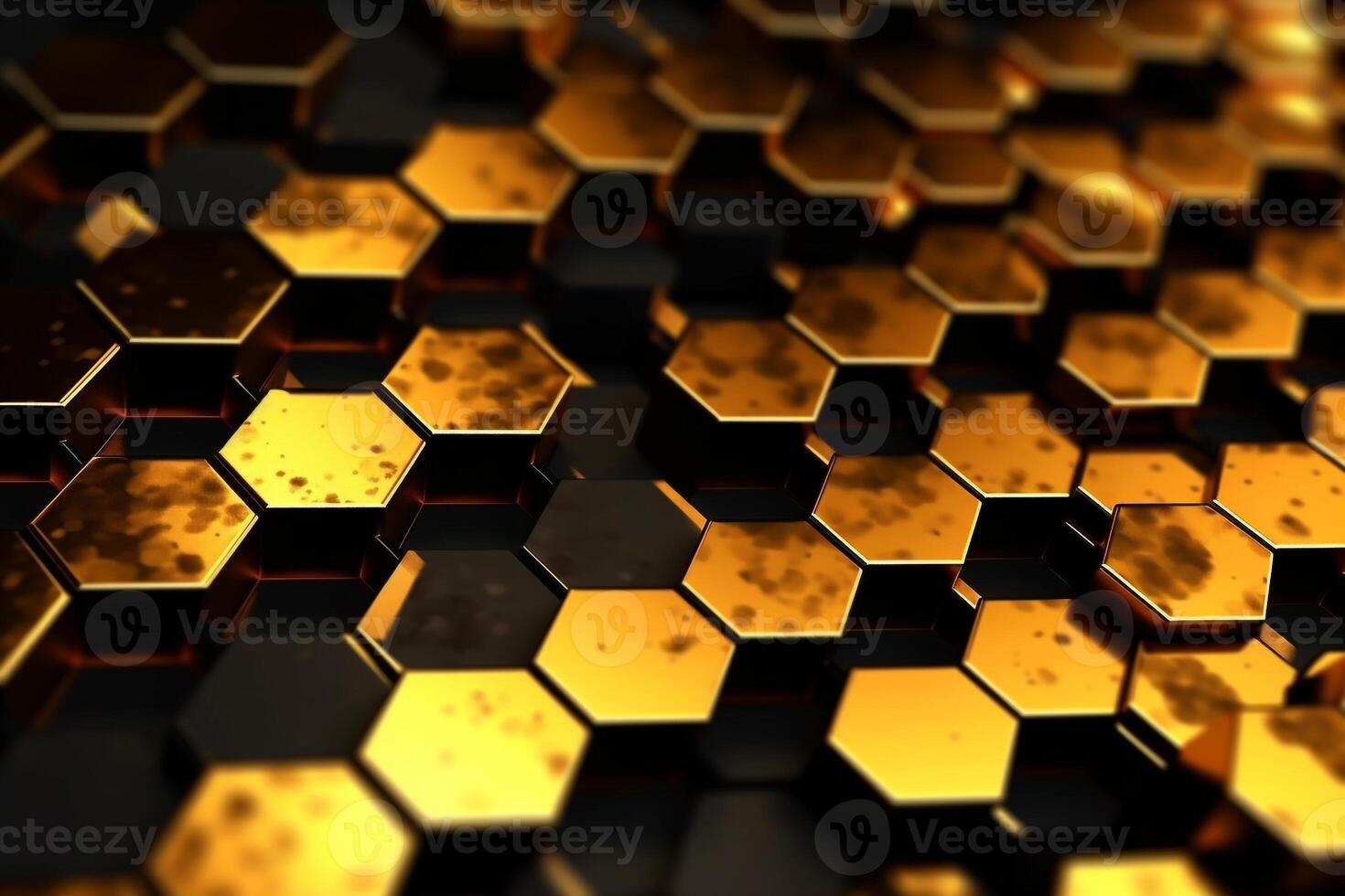 abstract gold background with hexagons photo